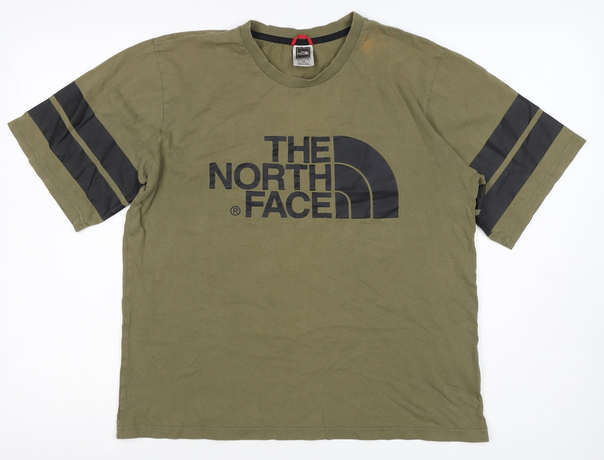 The North Face Women’s Green L Basic Logo Stripe T-Shirt