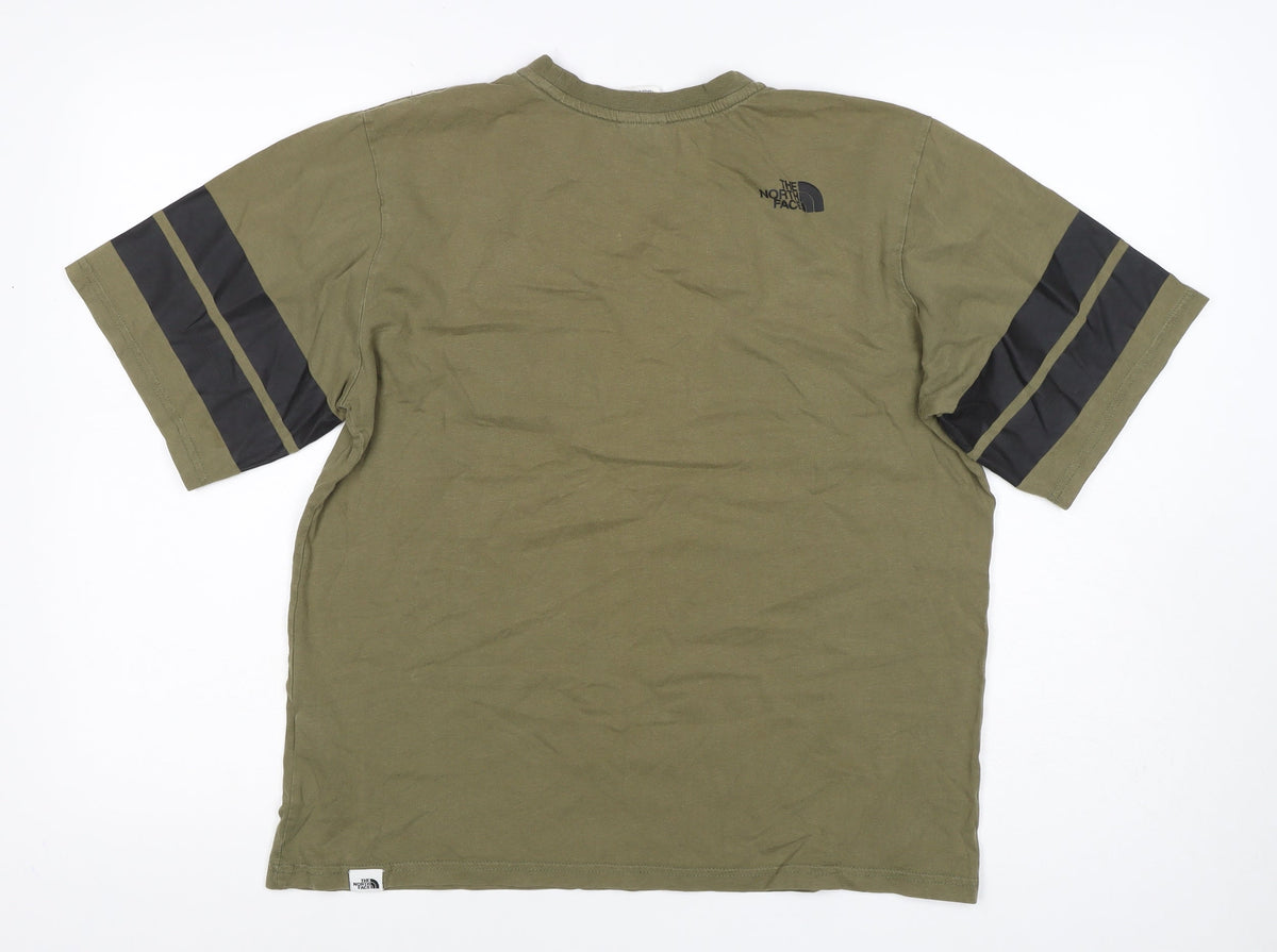 The North Face Women’s Green L Basic Logo Stripe T-Shirt