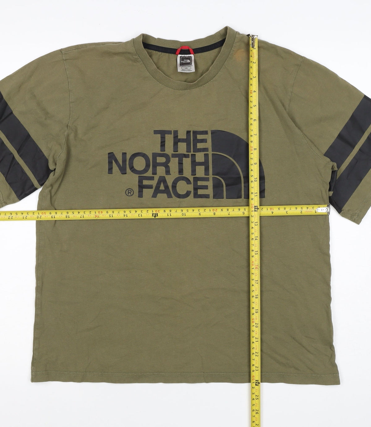 The North Face Women’s Green L Basic Logo Stripe T-Shirt