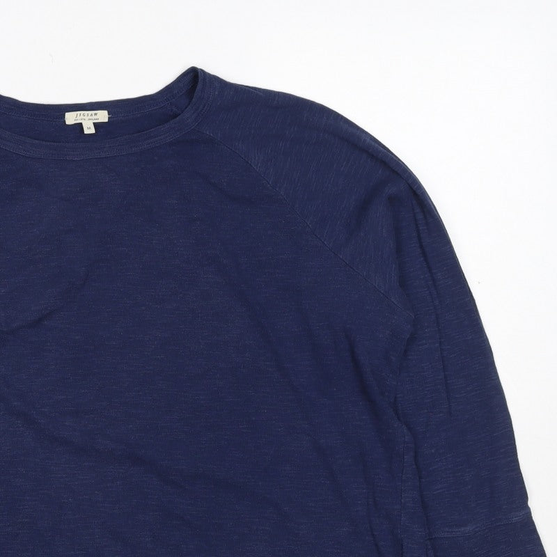 Jigsaw Women’s Navy Blue M Cotton Jersey Raglan 3/4 Sleeve Top