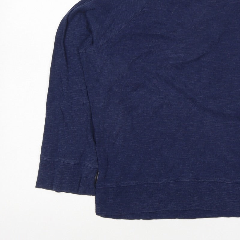 Jigsaw Women’s Navy Blue M Cotton Jersey Raglan 3/4 Sleeve Top