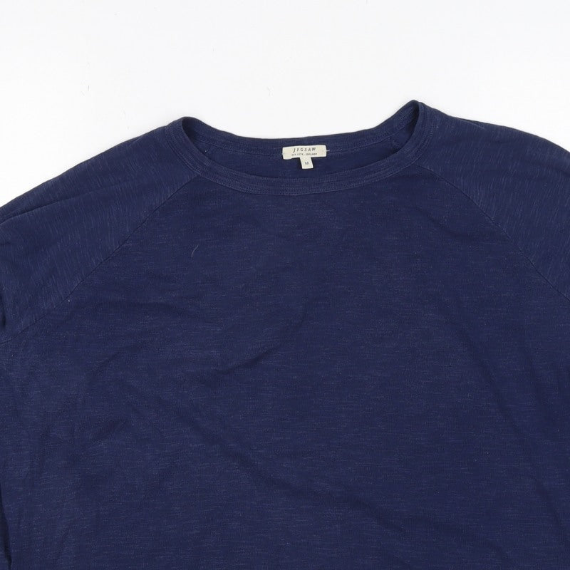 Jigsaw Women’s Navy Blue M Cotton Jersey Raglan 3/4 Sleeve Top