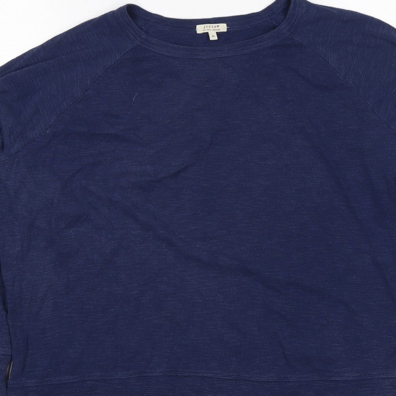 Jigsaw Women’s Navy Blue M Cotton Jersey Raglan 3/4 Sleeve Top