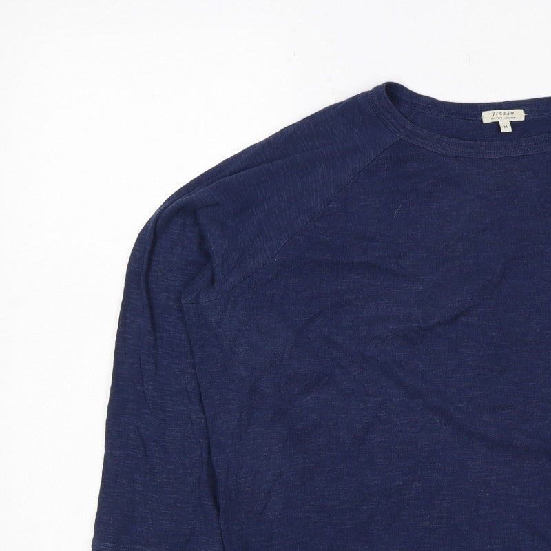Jigsaw Women’s Navy Blue M Cotton Jersey Raglan 3/4 Sleeve Top
