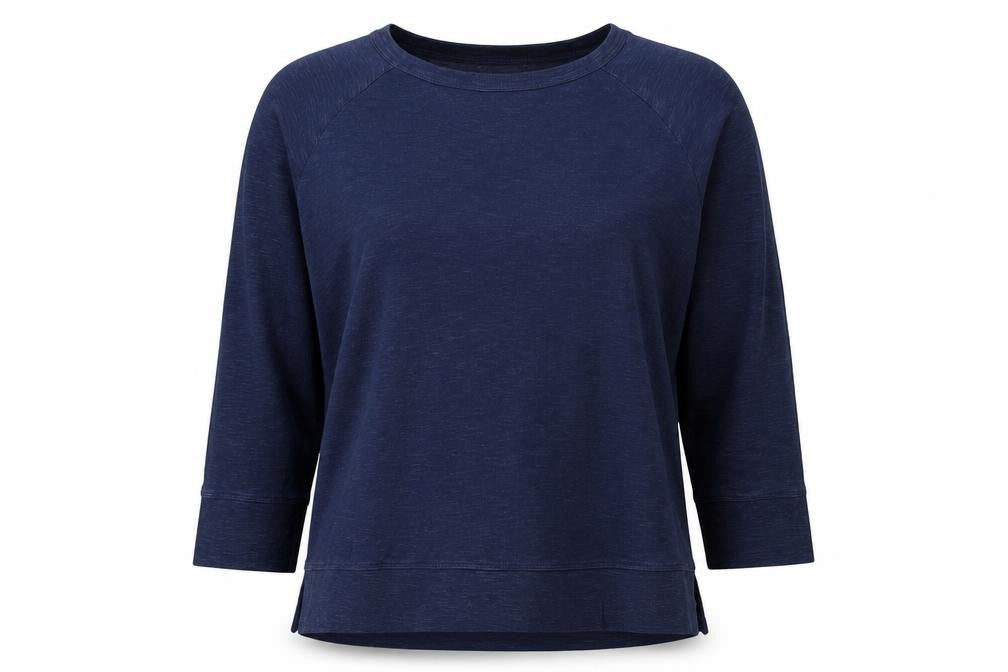 Jigsaw Women’s Navy Blue M Cotton Jersey Raglan 3/4 Sleeve Top