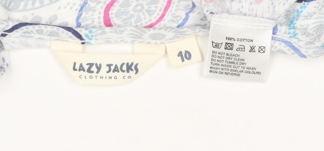 Lazy Jacks Women Multicoloured Size 10 Geometric Cotton Shift Dress