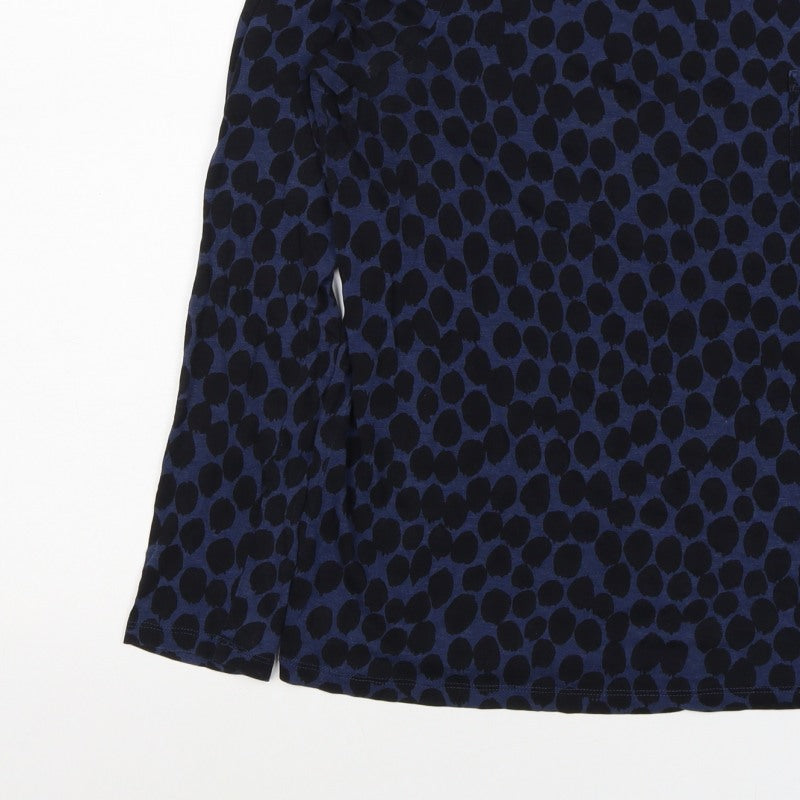 Boden Women’s Blue UK 12 Long Sleeve Jersey Spot Print T-Shirt