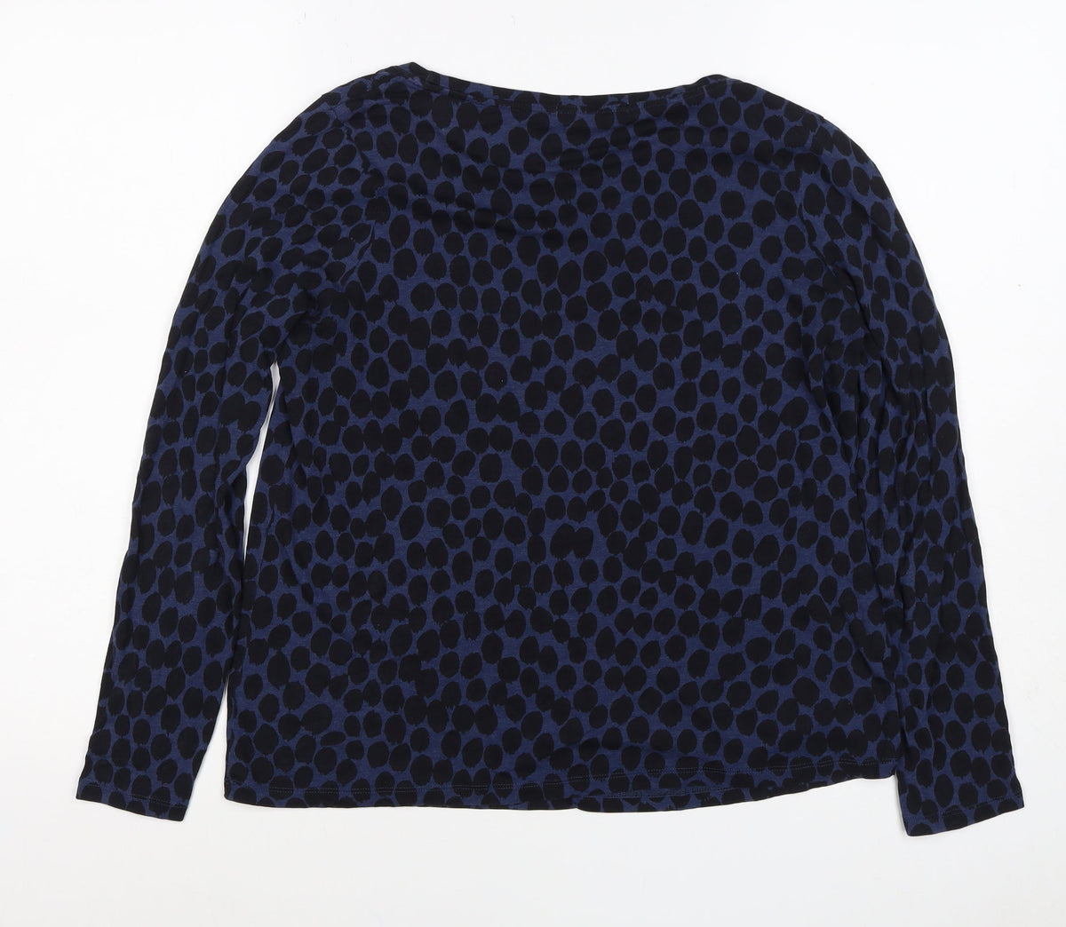 Boden Women’s Blue UK 12 Long Sleeve Jersey Spot Print T-Shirt
