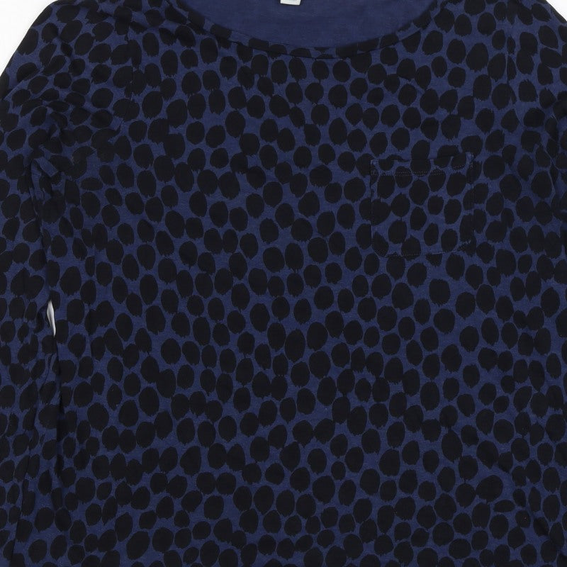 Boden Women’s Blue UK 12 Long Sleeve Jersey Spot Print T-Shirt