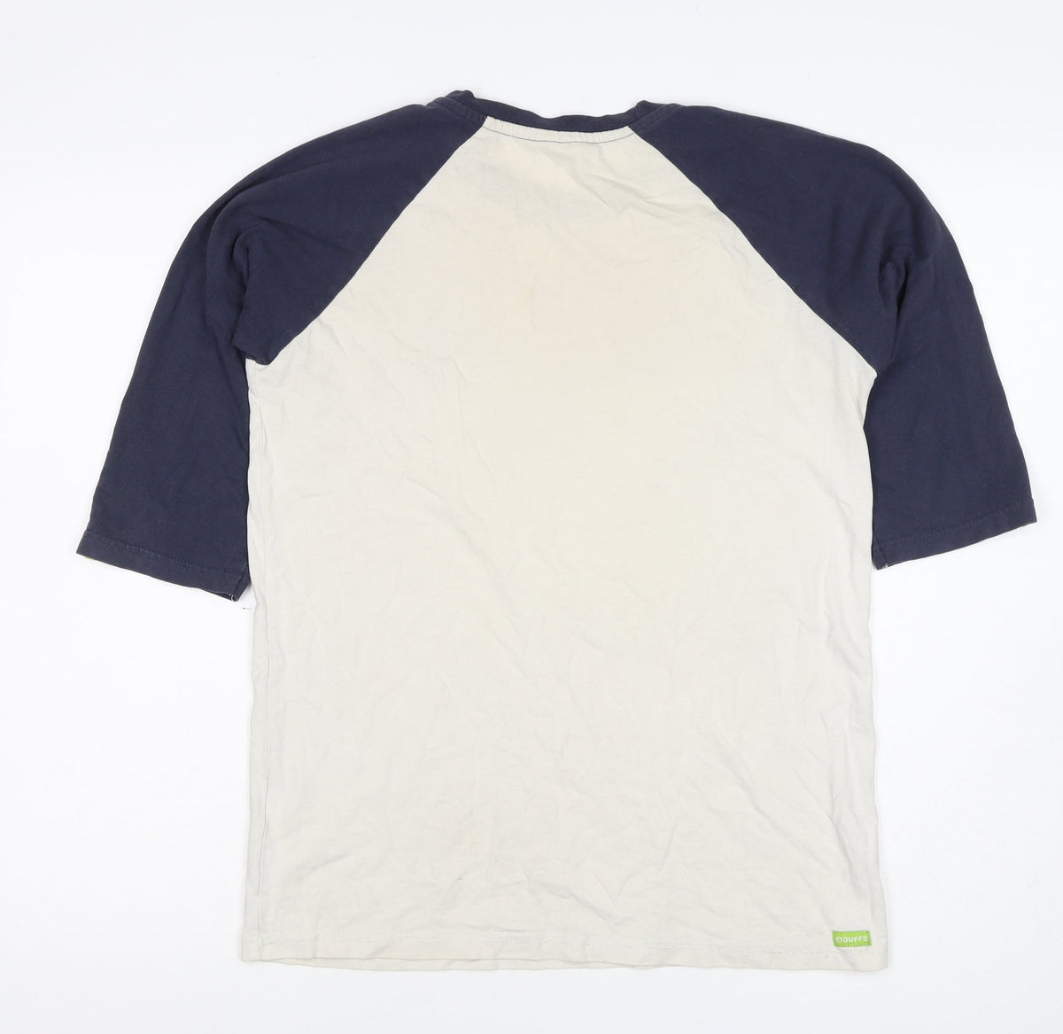 Duffs Teens White Navy Size 14 Raglan 3/4 Sleeve Skate T-Shirt
