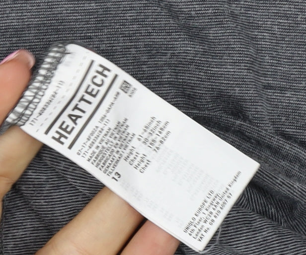 Uniqlo Boys Grey 13 Years HEATTECH Long Sleeve Thermal T-Shirt