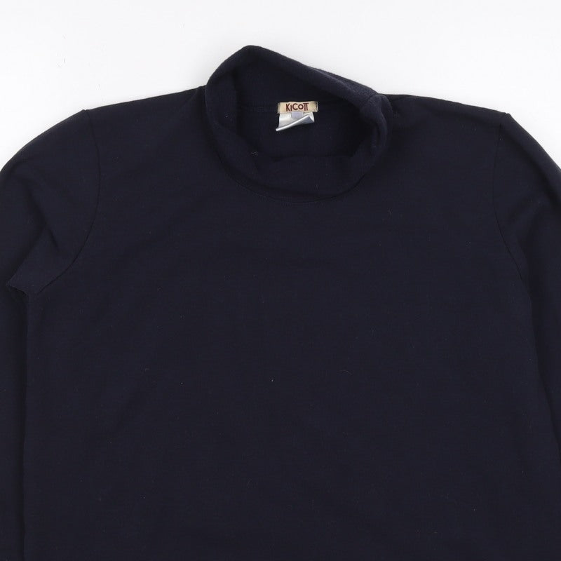 Kicot Women’s Navy Blue M High Neck Pullover Sweatshirt Cotton