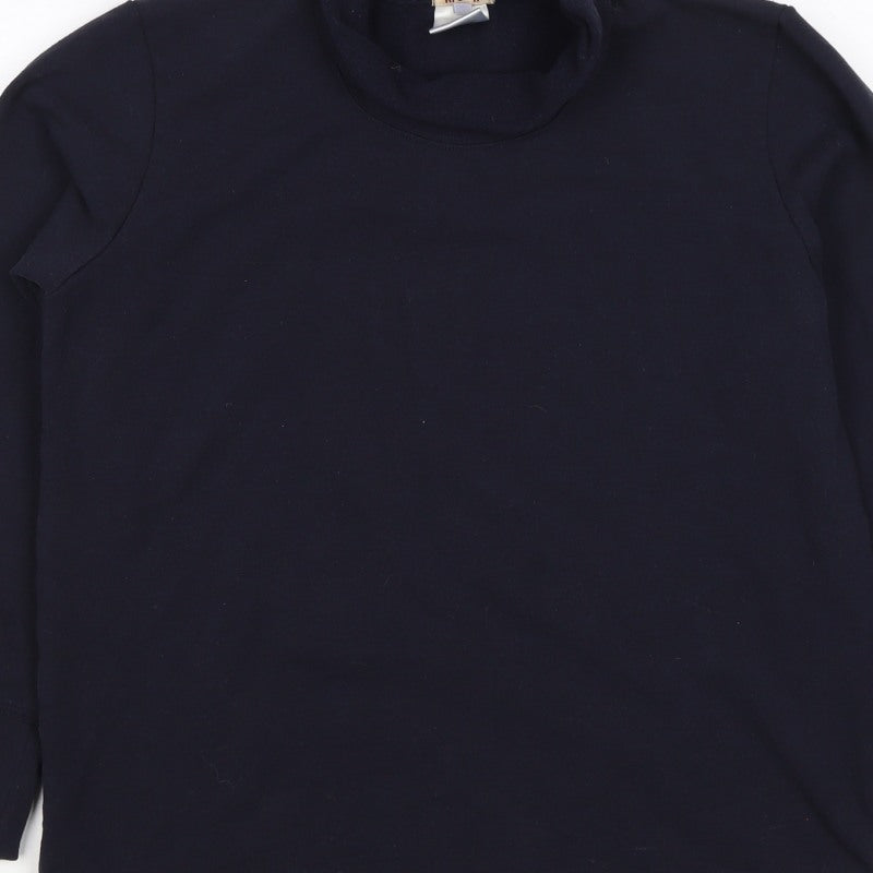 Kicot Women’s Navy Blue M High Neck Pullover Sweatshirt Cotton