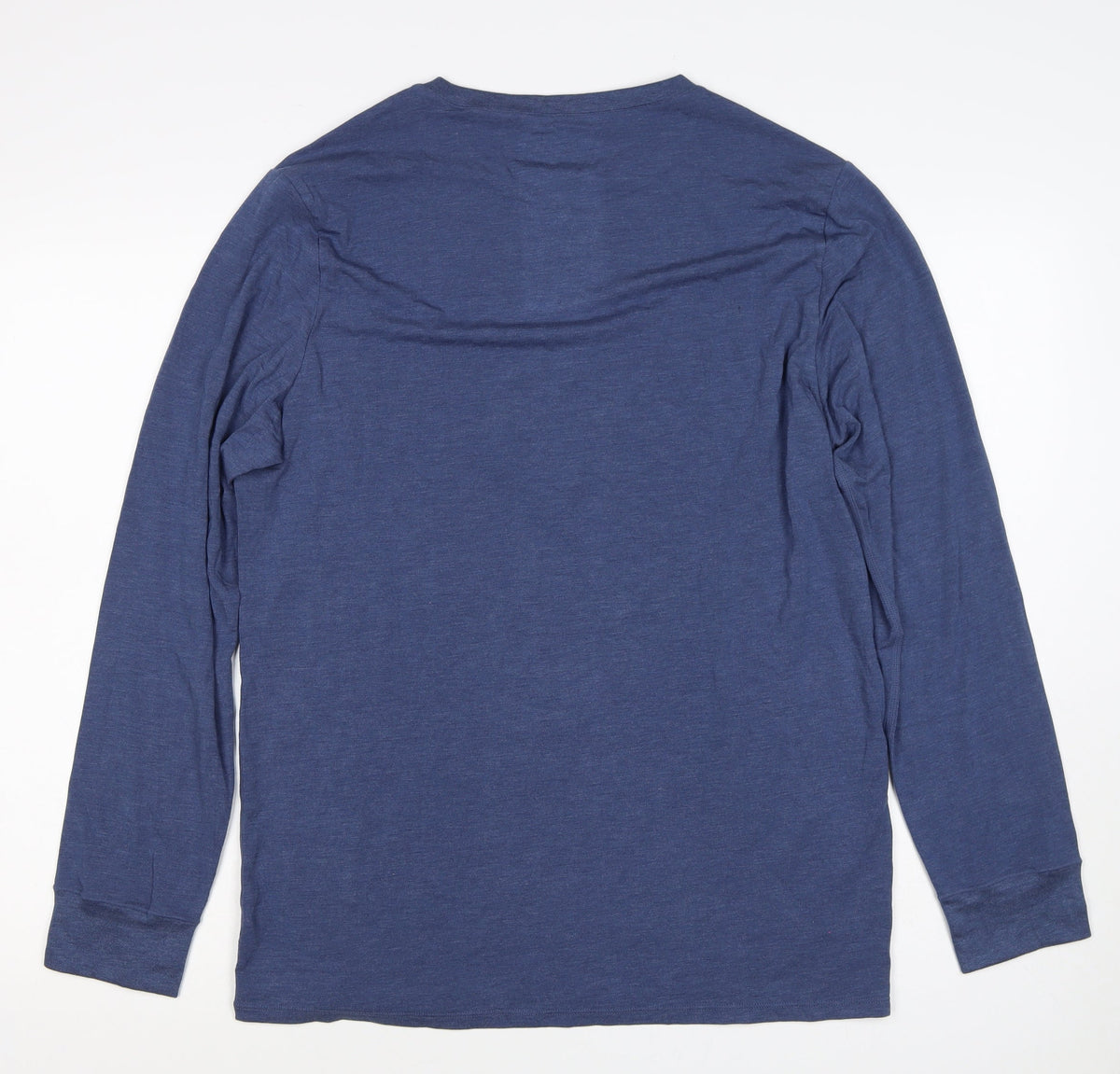 Marks and Spencer Mens Blue L Thermal Long Sleeve Crew T-Shirt