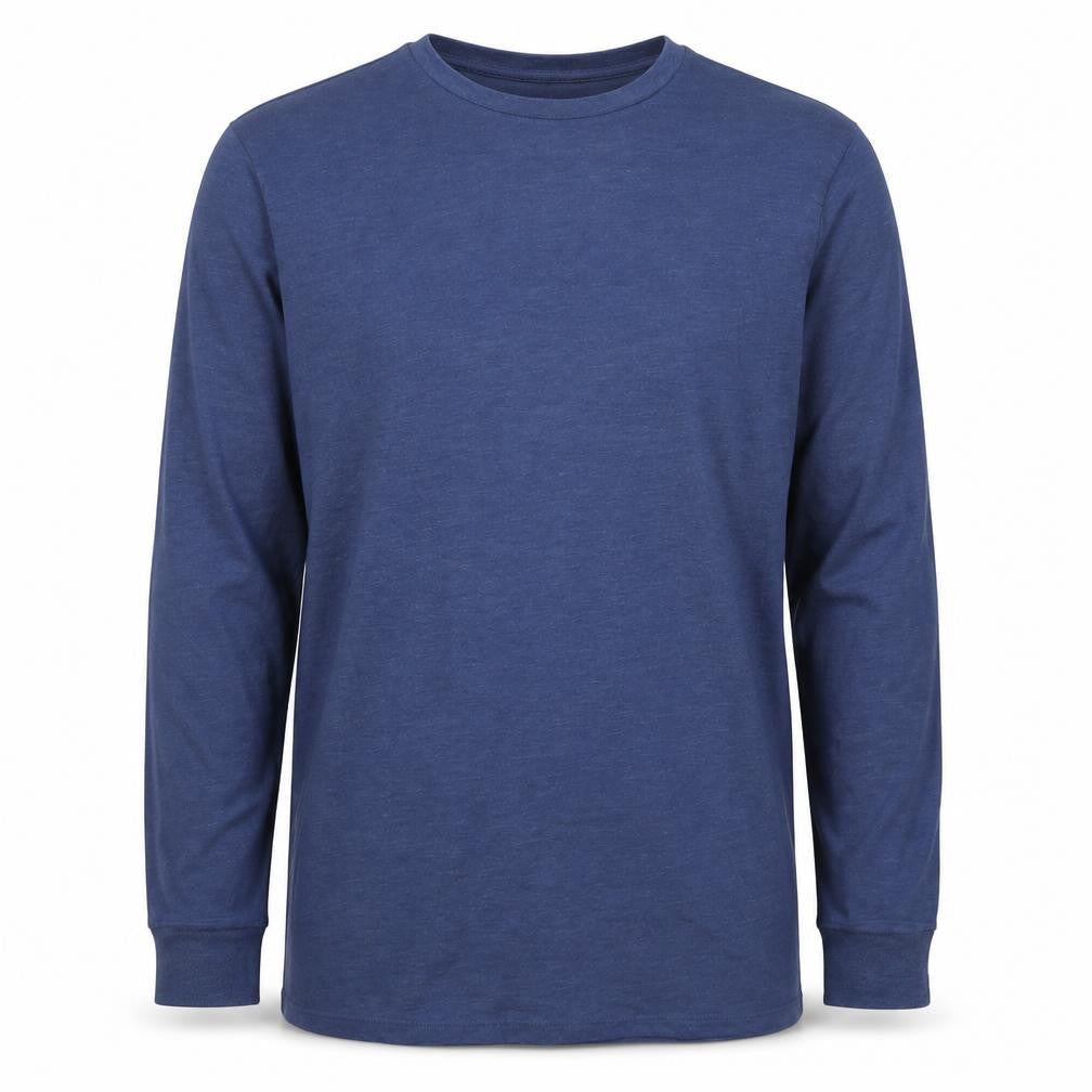 Marks and Spencer Mens Blue L Thermal Long Sleeve Crew T-Shirt