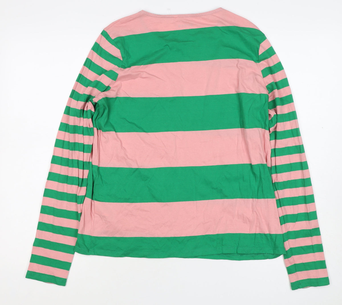 Boden Women's Multicoloured UK 12 Striped Long Sleeve Basic Jersey T-Shirt