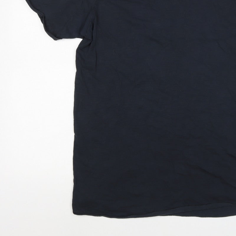 Indicode Men’s Blue 2XL V-Neck Short Sleeve Cotton T-Shirt