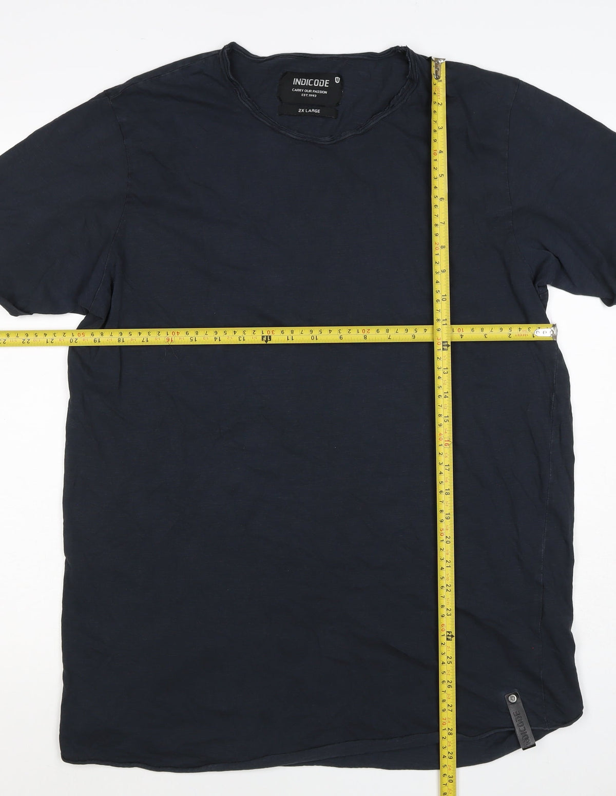 Indicode Men’s Blue 2XL V-Neck Short Sleeve Cotton T-Shirt