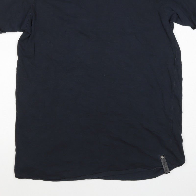 Indicode Men’s Blue 2XL V-Neck Short Sleeve Cotton T-Shirt