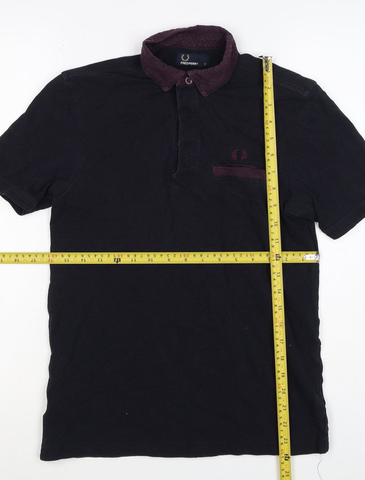 Fred Perry Men’s Black S Cotton Contrast Collar Short Sleeve Polo Shirt