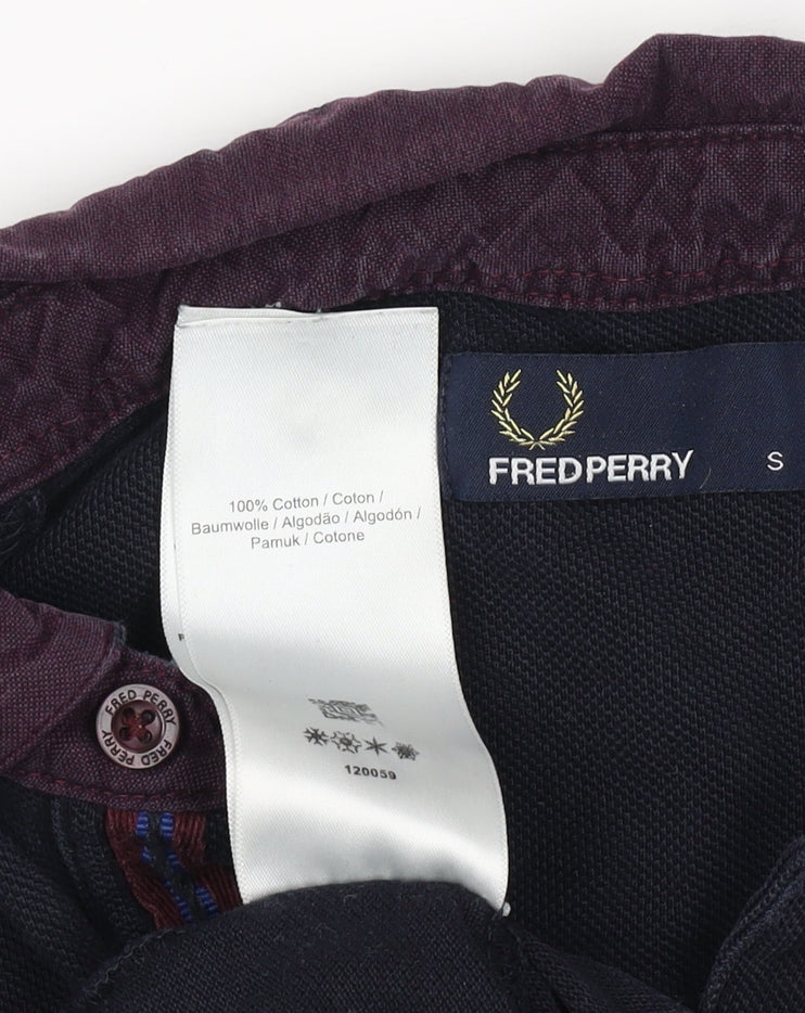 Fred Perry Men’s Black S Cotton Contrast Collar Short Sleeve Polo Shirt
