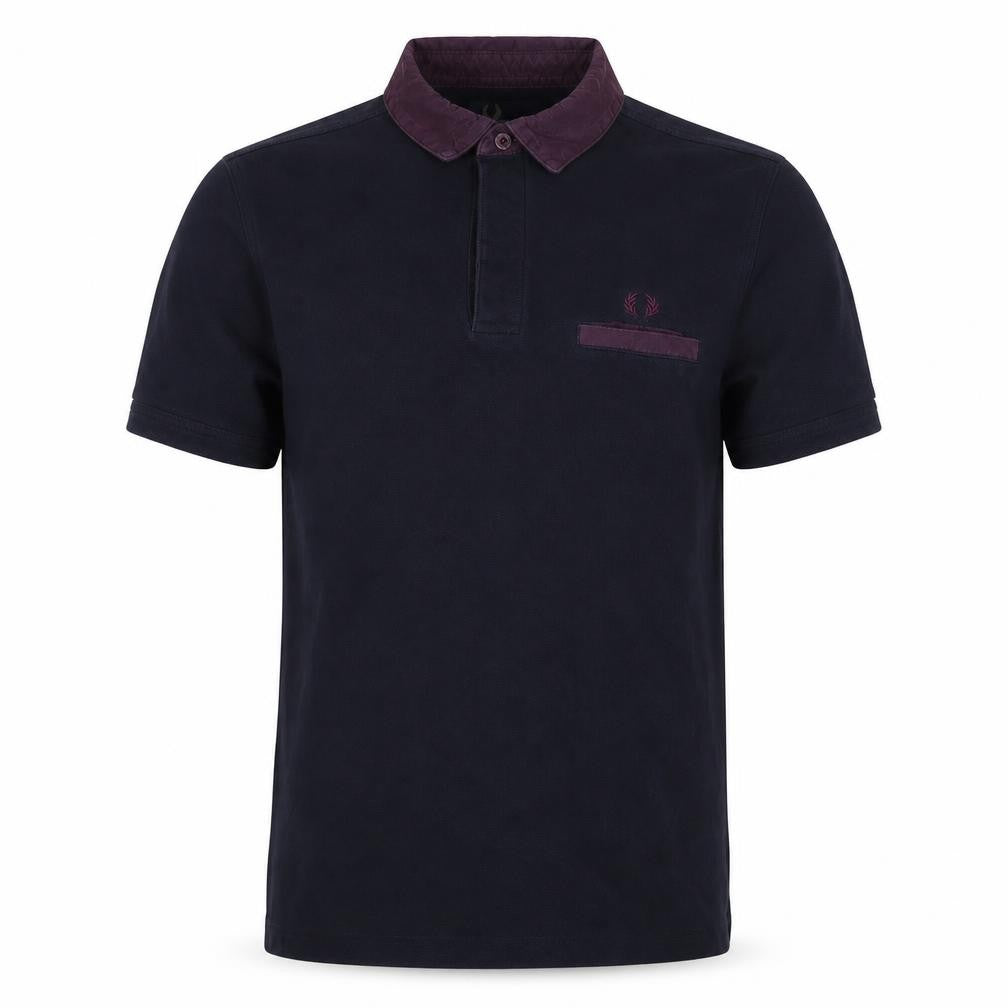Fred Perry Men’s Black S Cotton Contrast Collar Short Sleeve Polo Shirt