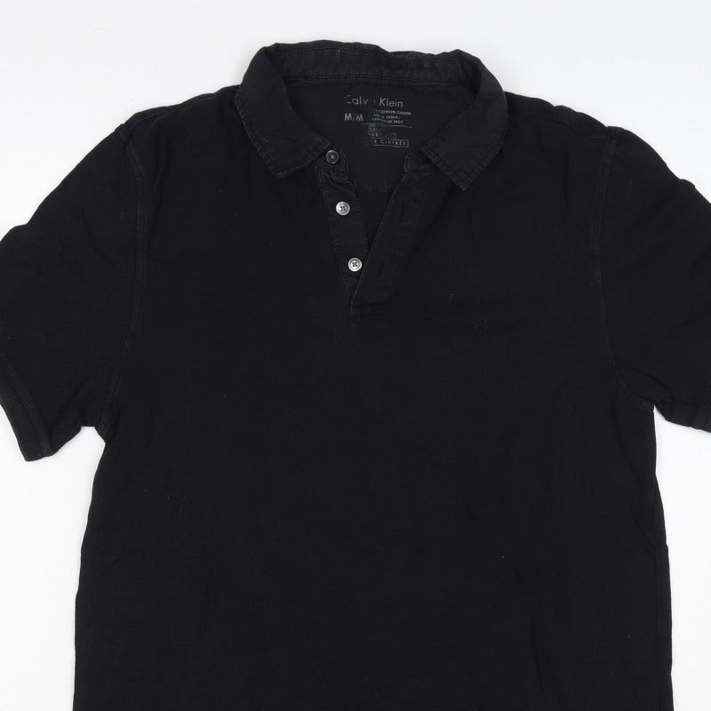 Calvin Klein Men’s Black M Short Sleeve Cotton Stretch Polo Shirt