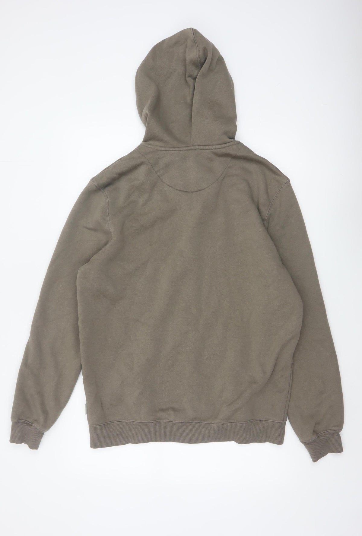 Easy Men's Brown L Full Zip Hooded Fleece Hoodie Pockets