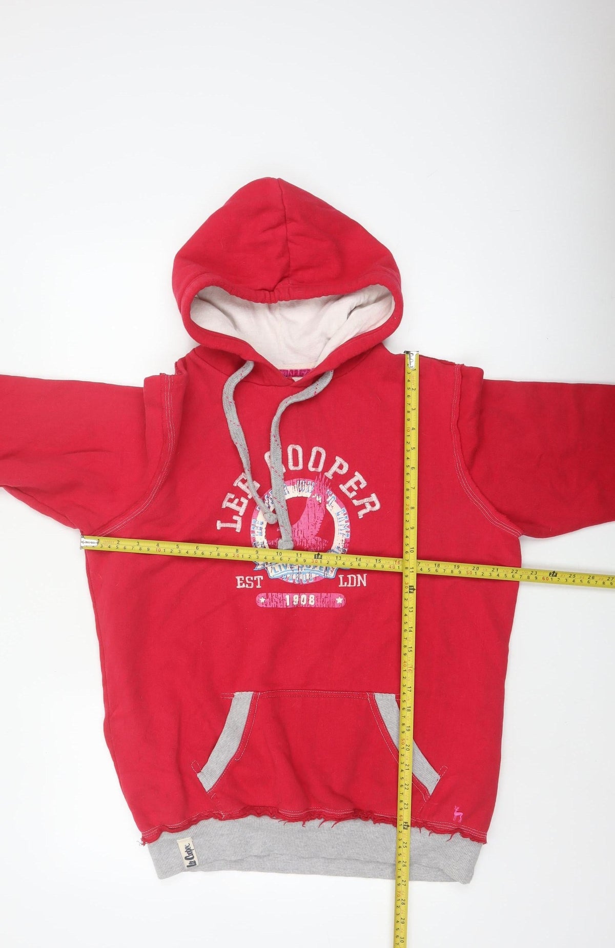 Lee Cooper Teens Red Size 16 Pullover Hoodie Graphic Print Cotton Blend