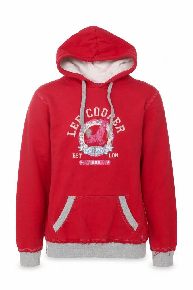 Lee Cooper Teens Red Size 16 Pullover Hoodie Graphic Print Cotton Blend