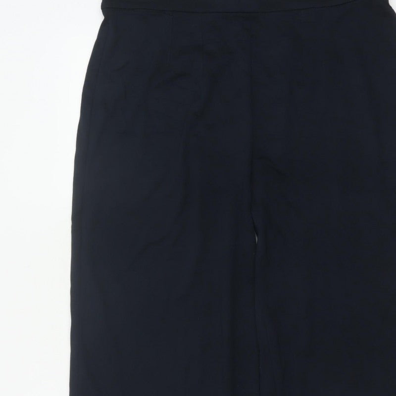 Marks and Spencer Women’s Navy Blue UK 10 Wide-Leg Stretch Trousers