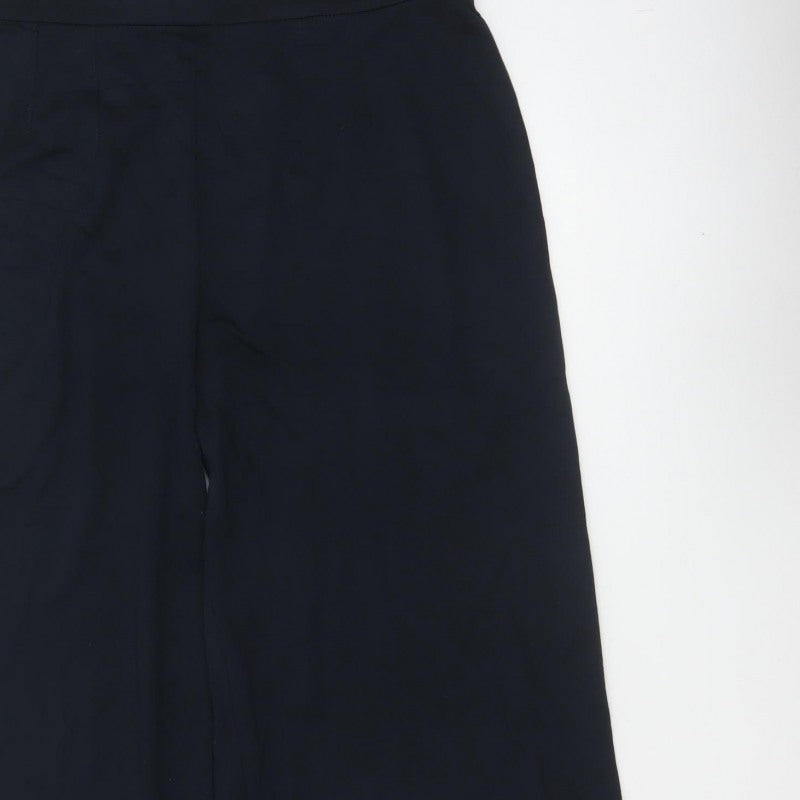 Marks and Spencer Women’s Navy Blue UK 10 Wide-Leg Stretch Trousers
