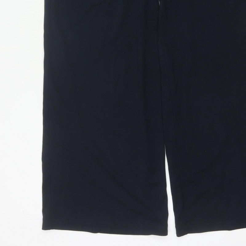 Marks and Spencer Women’s Navy Blue UK 10 Wide-Leg Stretch Trousers
