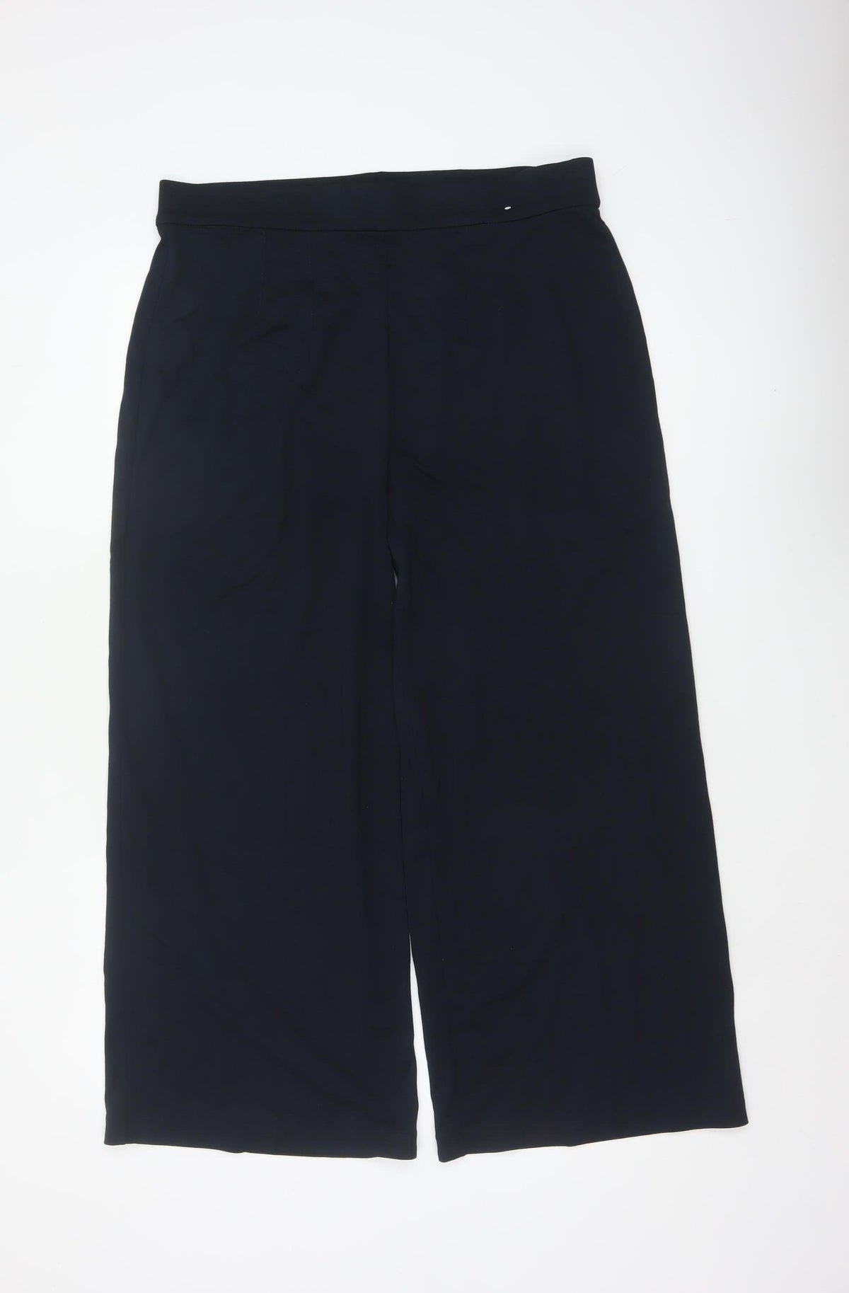 Marks and Spencer Women’s Navy Blue UK 10 Wide-Leg Stretch Trousers