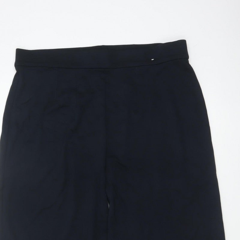 Marks and Spencer Women’s Navy Blue UK 10 Wide-Leg Stretch Trousers