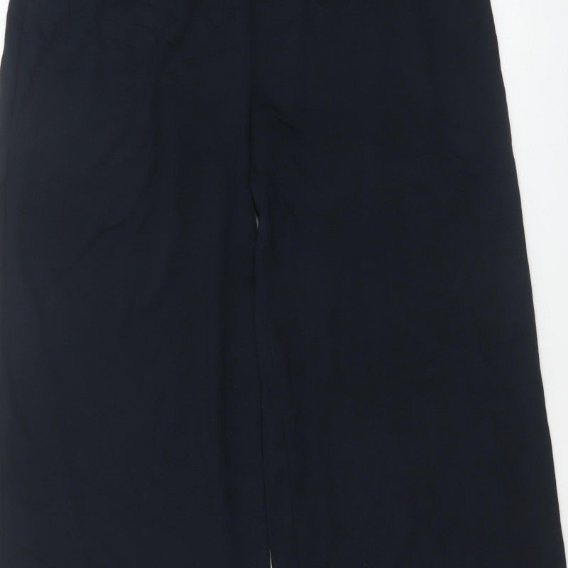 Marks and Spencer Women’s Navy Blue UK 10 Wide-Leg Stretch Trousers