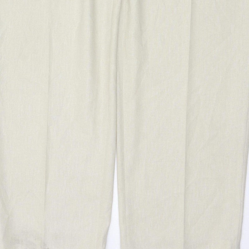 Ann Harvey Women Ivory Size 22 Tapered Lightweight Trousers