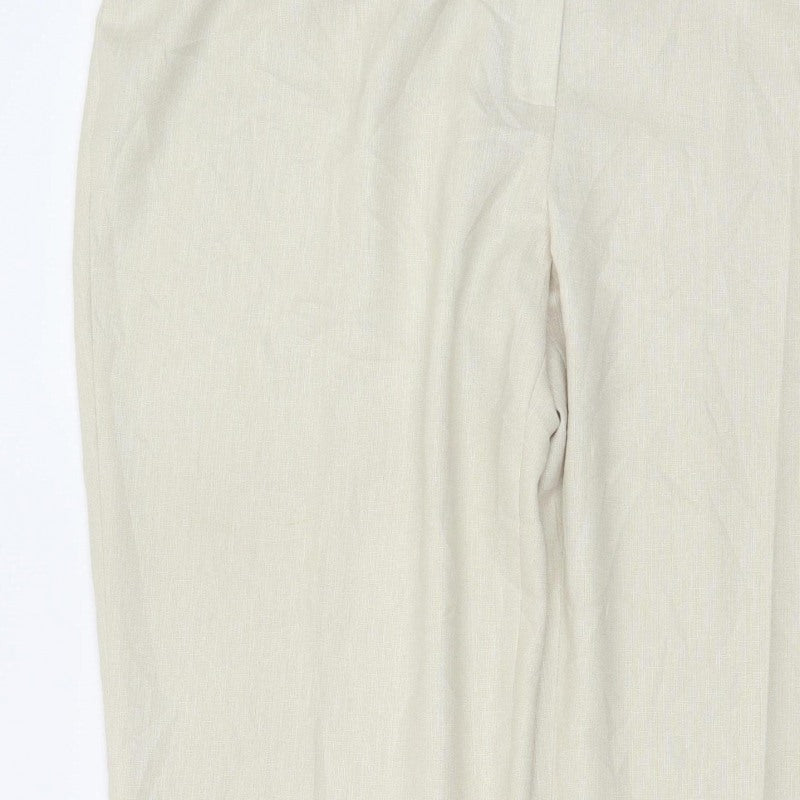 Ann Harvey Women Ivory Size 22 Tapered Lightweight Trousers