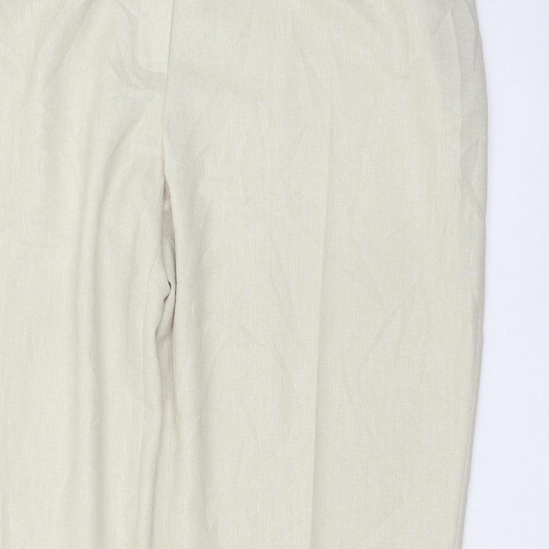 Ann Harvey Women Ivory Size 22 Tapered Lightweight Trousers