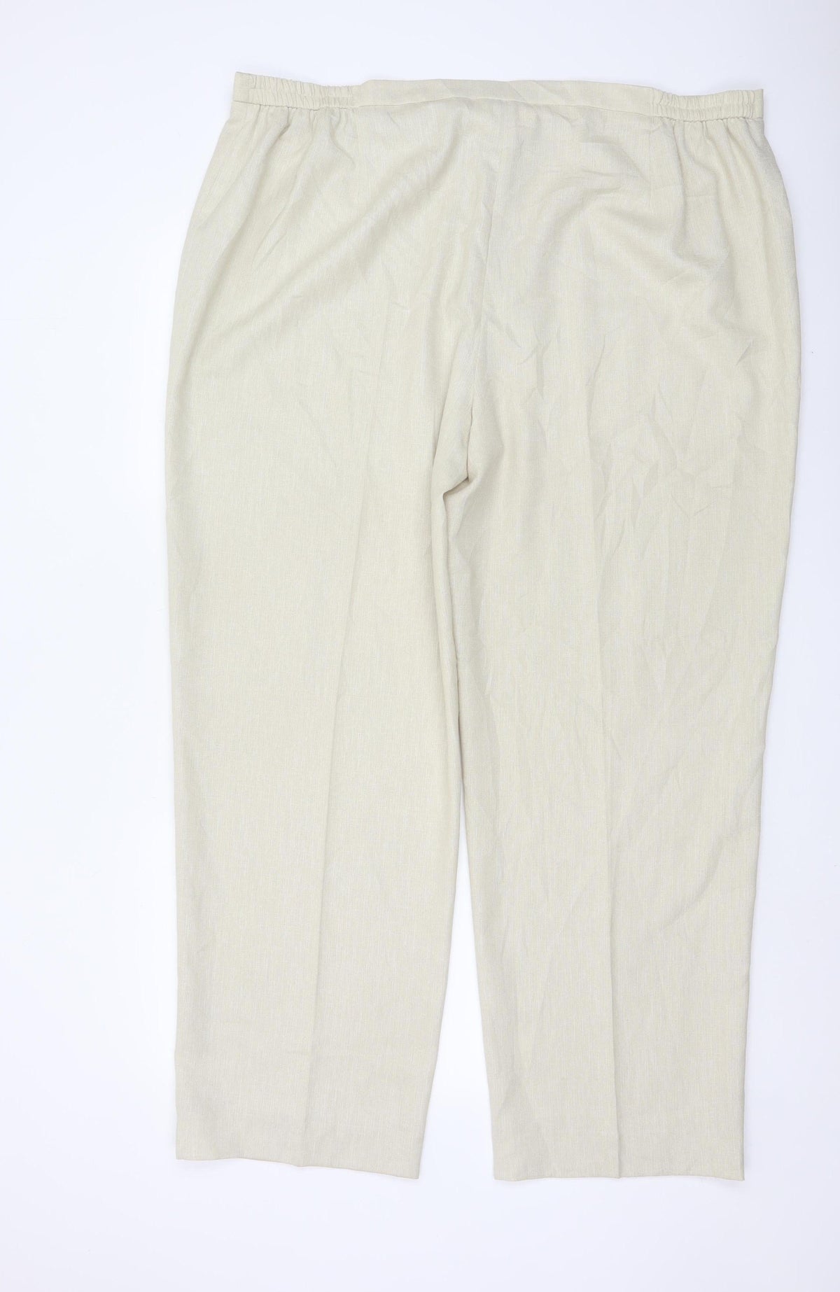 Ann Harvey Women Ivory Size 22 Tapered Lightweight Trousers