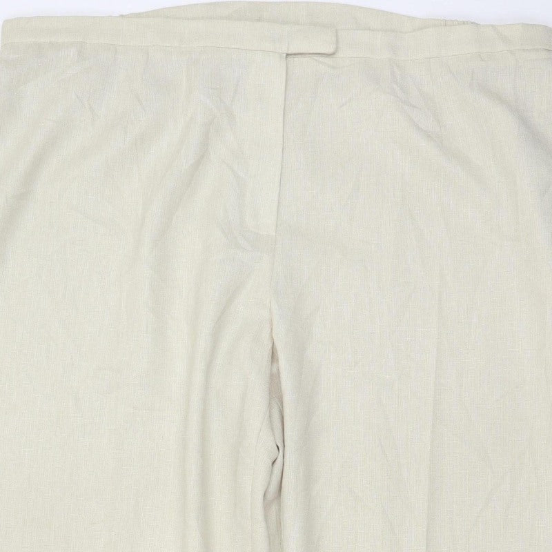 Ann Harvey Women Ivory Size 22 Tapered Lightweight Trousers