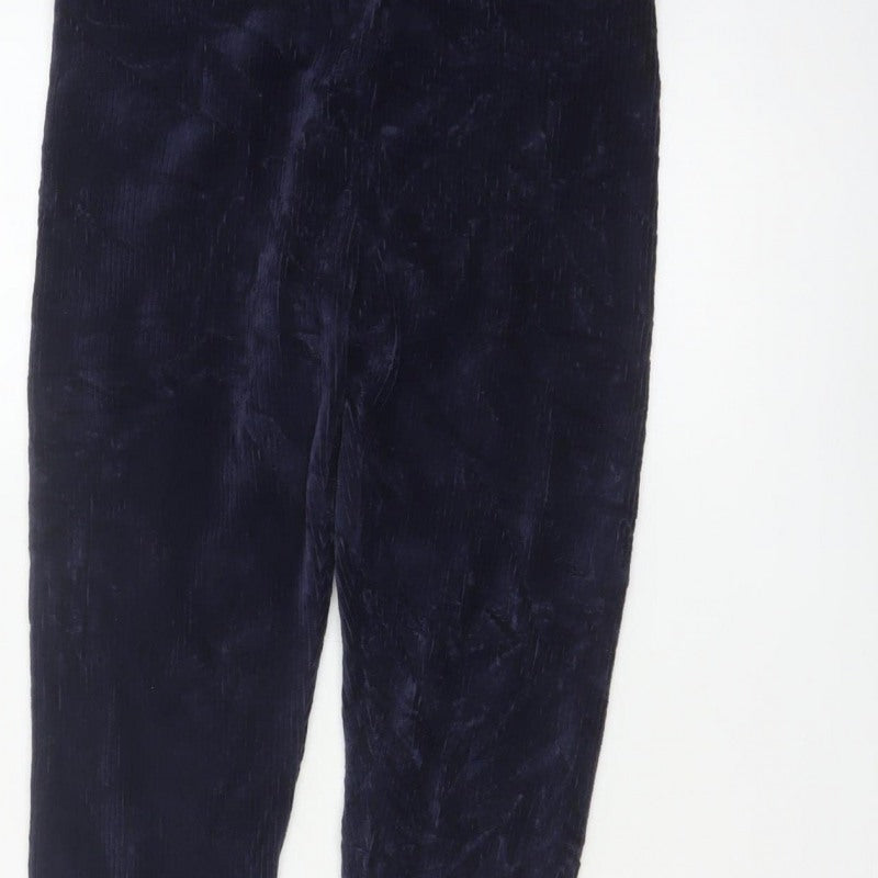 Marks and Spencer Women Blue UK 10 Short Corduroy Skinny Leggings