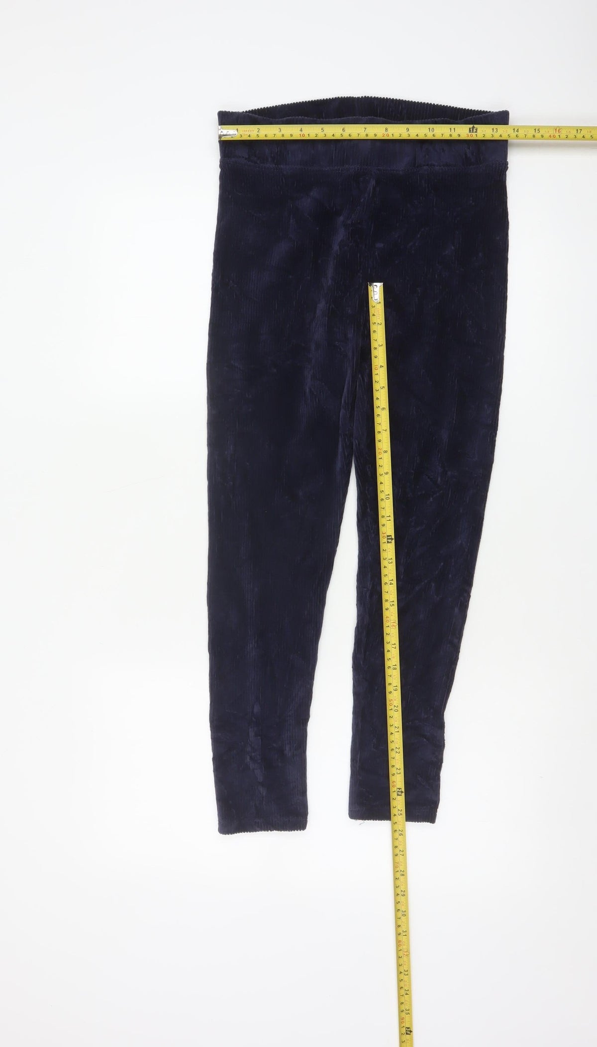 Marks and Spencer Women Blue UK 10 Short Corduroy Skinny Leggings