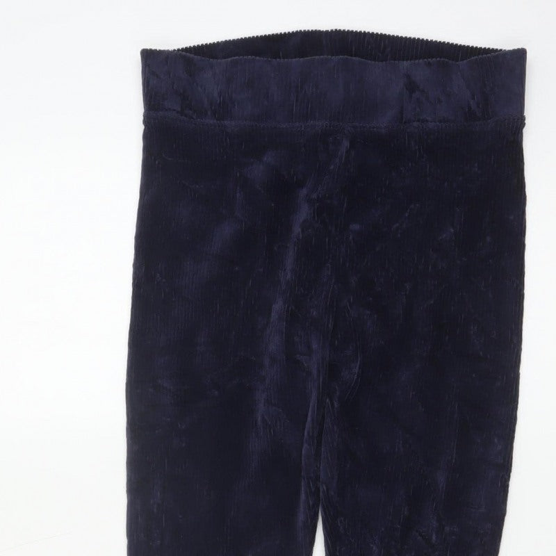 Marks and Spencer Women Blue UK 10 Short Corduroy Skinny Leggings