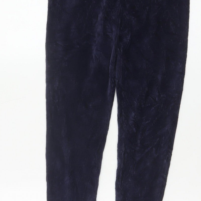 Marks and Spencer Women Blue UK 10 Short Corduroy Skinny Leggings