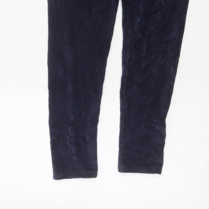 Marks and Spencer Women Blue UK 10 Short Corduroy Skinny Leggings