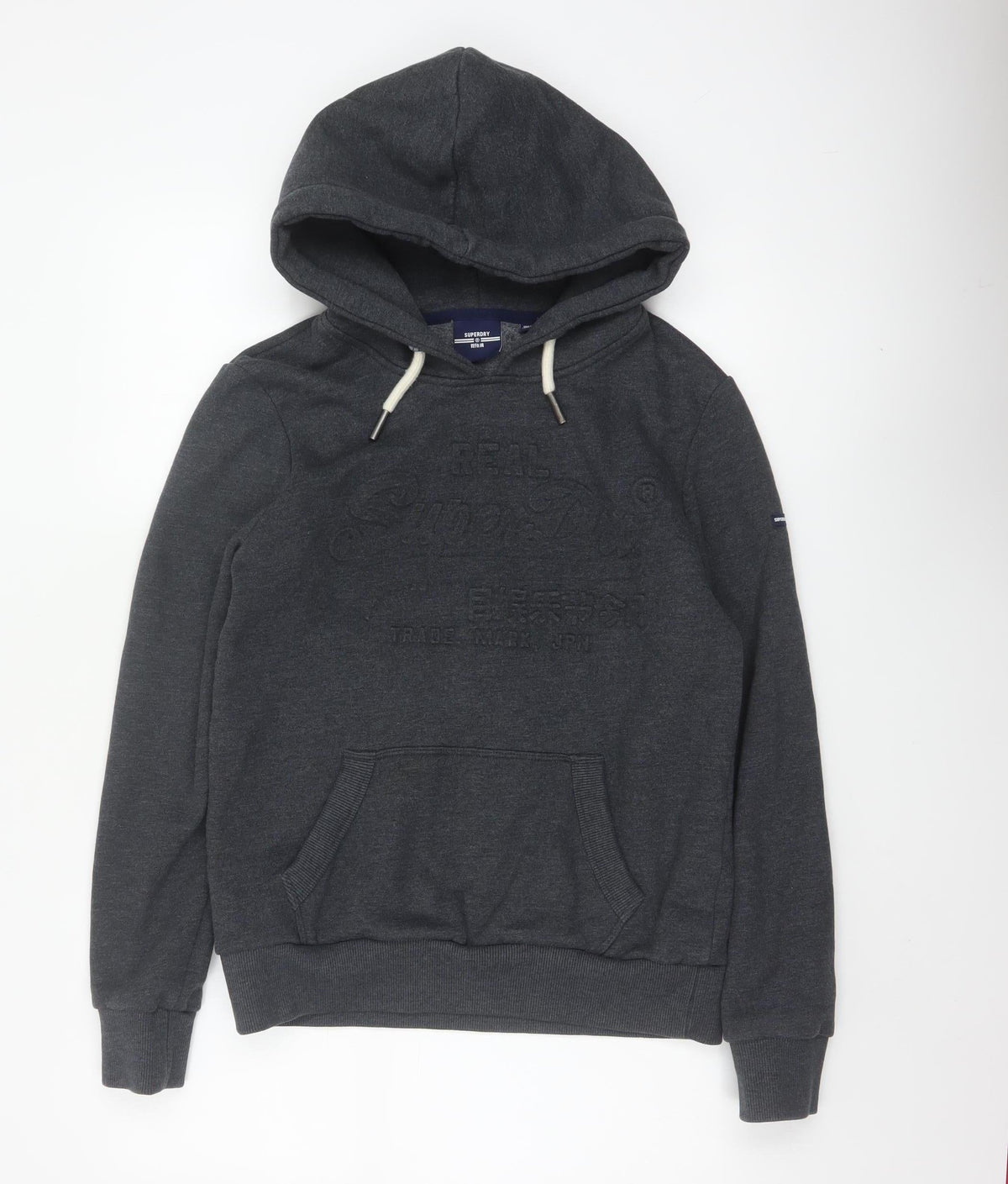 Superdry Women’s Grey UK 10 Pullover Hoodie Logo Kangaroo Pocket