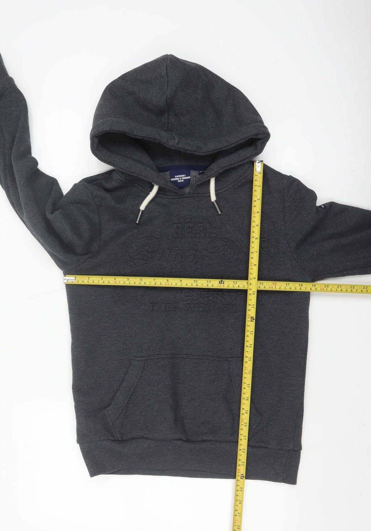 Superdry Women’s Grey UK 10 Pullover Hoodie Logo Kangaroo Pocket