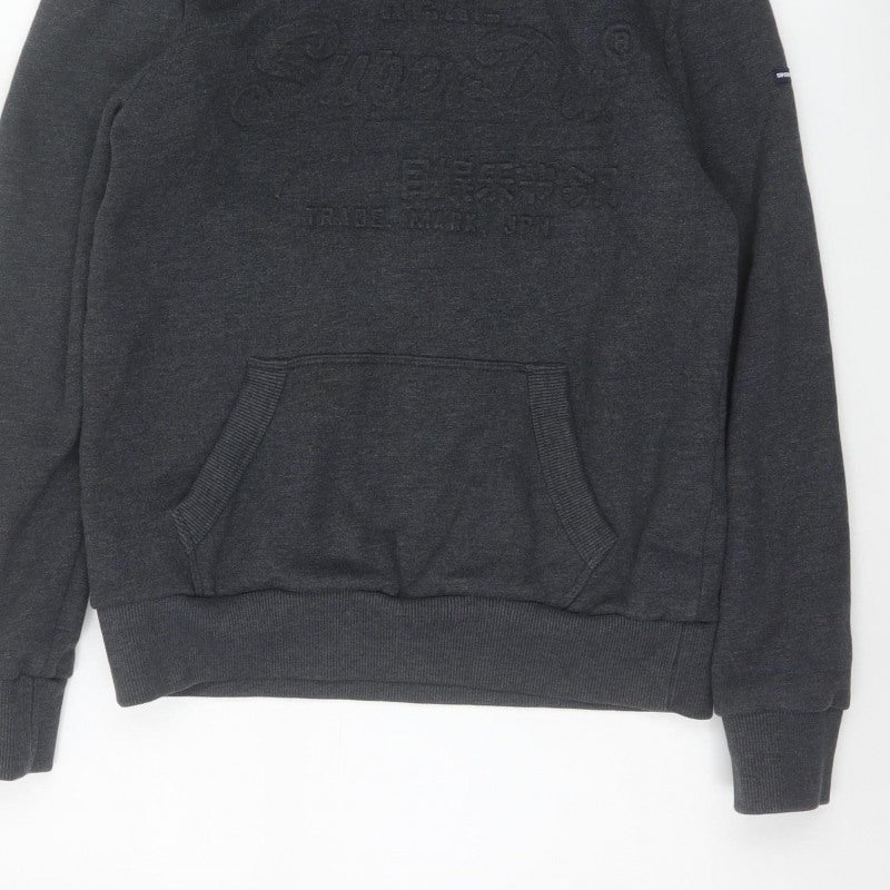 Superdry Women’s Grey UK 10 Pullover Hoodie Logo Kangaroo Pocket