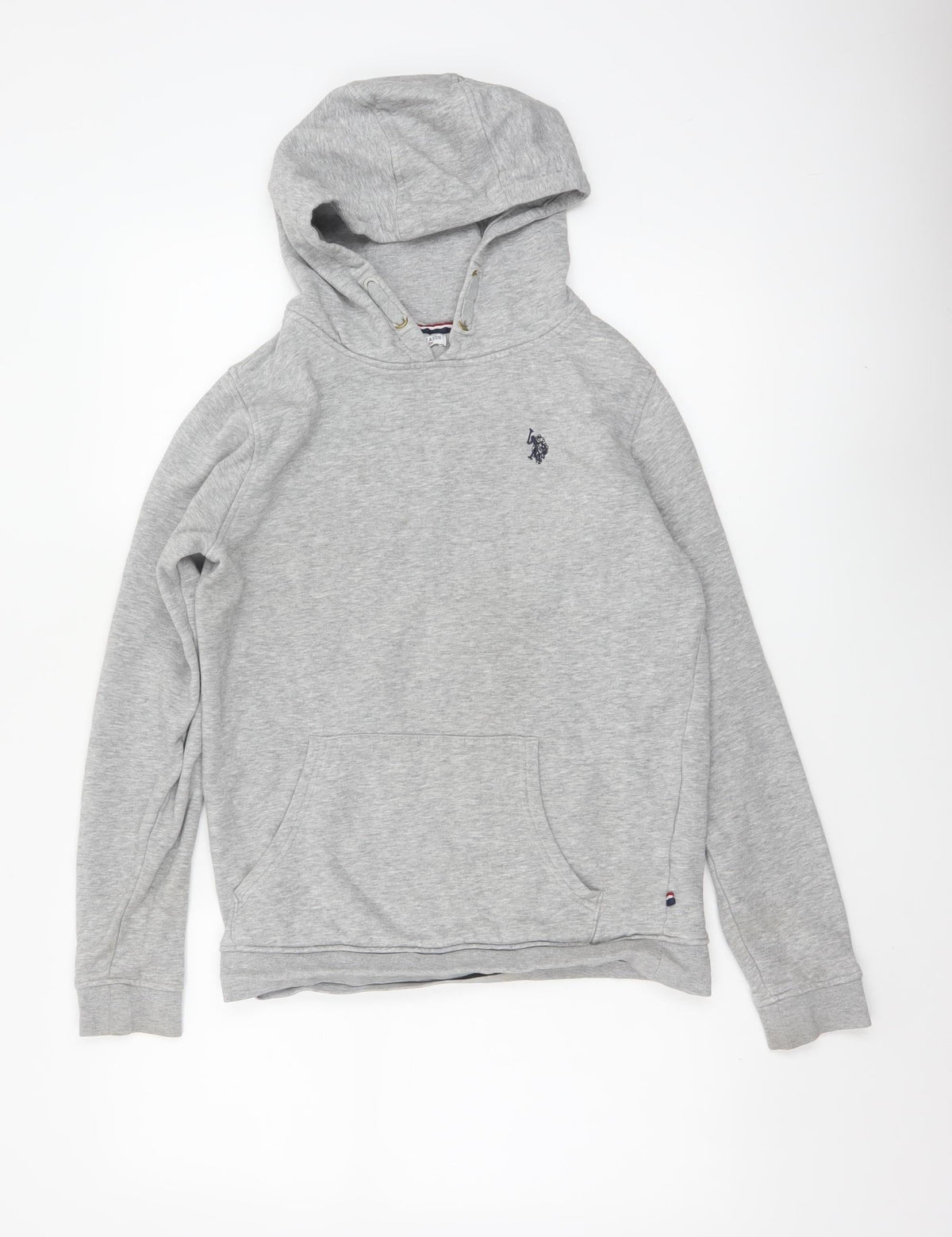 U.S. Polo Assn. Boys Grey 14-15 Years Pullover Logo Hoodie
